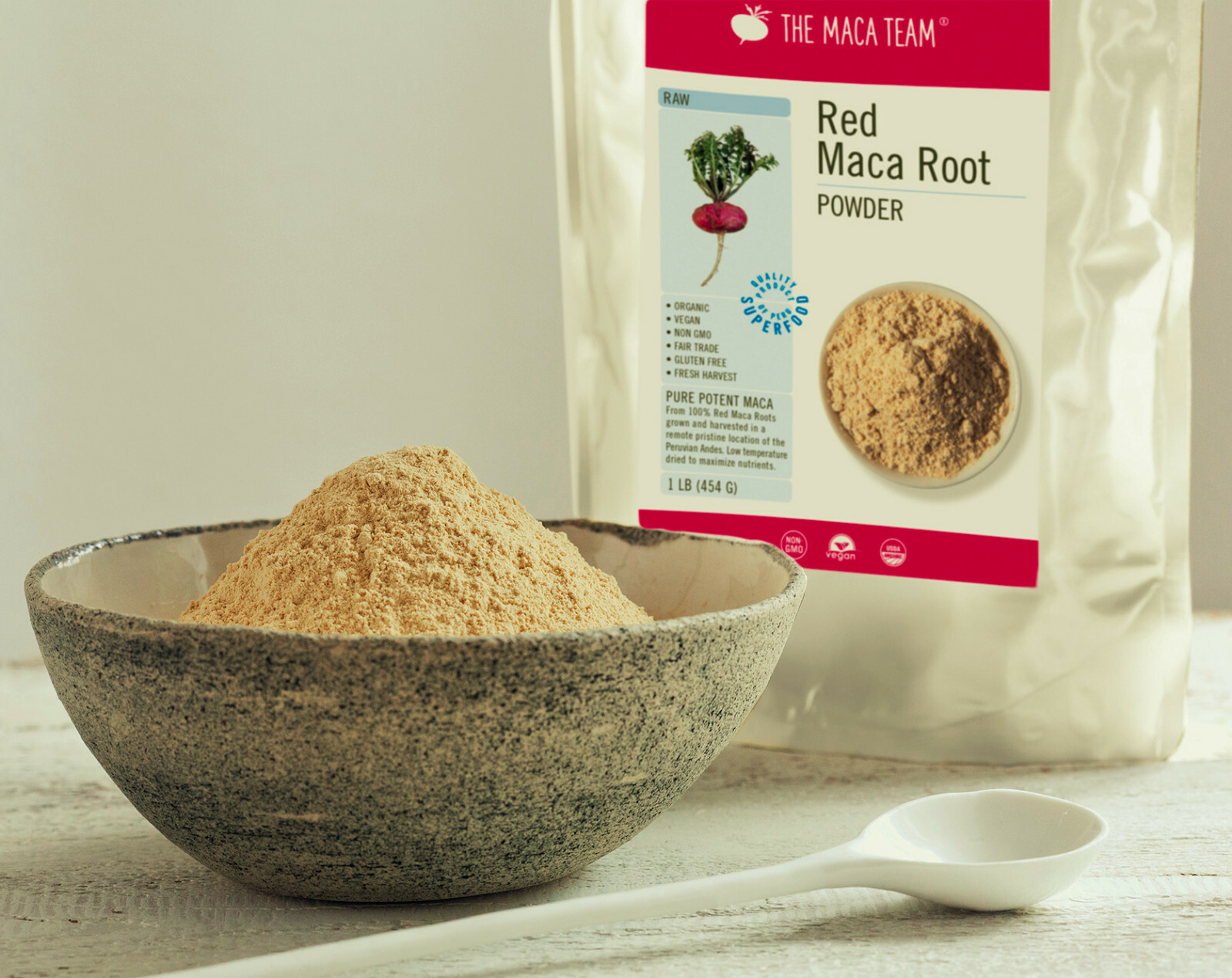 Raw Organic Red Maca Powder – Fresh Harvest From Peru – 1 lb 50 servings