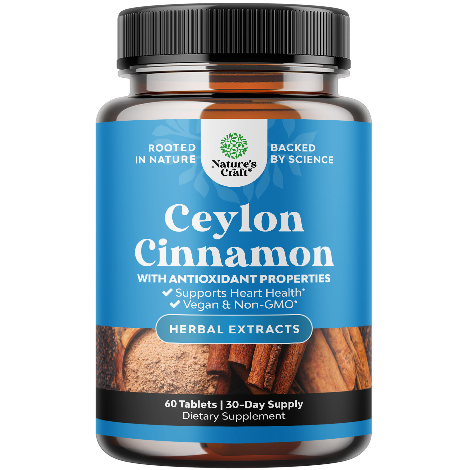 Organic Ceylon Cinnamon Tablets 1000mg Per Serving Memory Supplement Non GMO