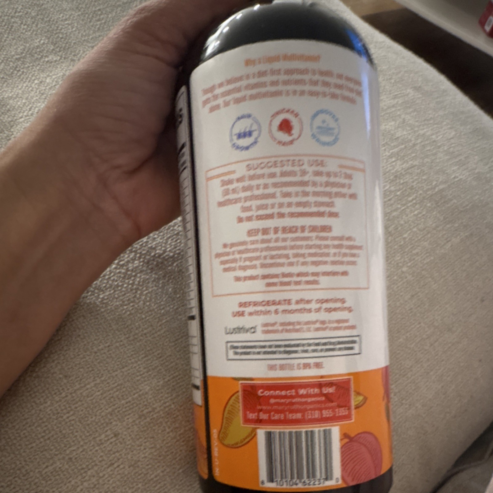 MaryRuth’s Liquid Multivitamin Hair Growth All Natural Peach Mango 30 fl oz