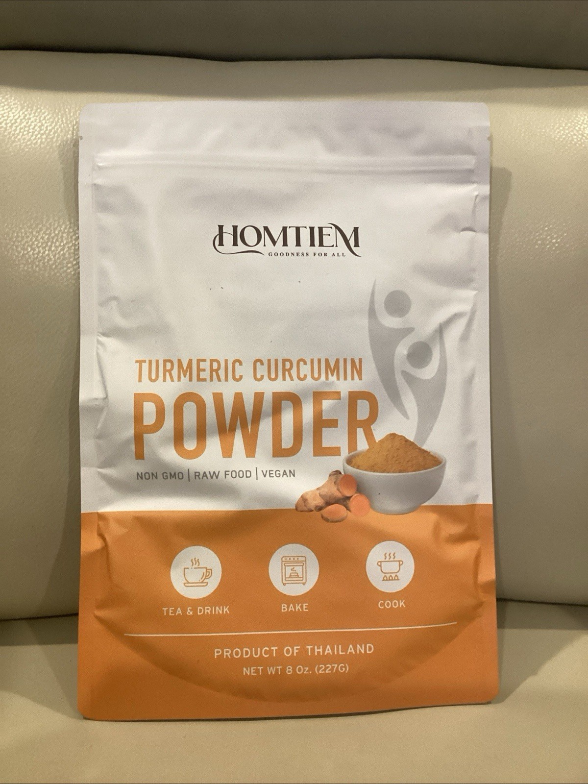 Homtiem Turmeric Curcumin Powder 8 0z (227G) – Raw- Vegan-Non-GMO