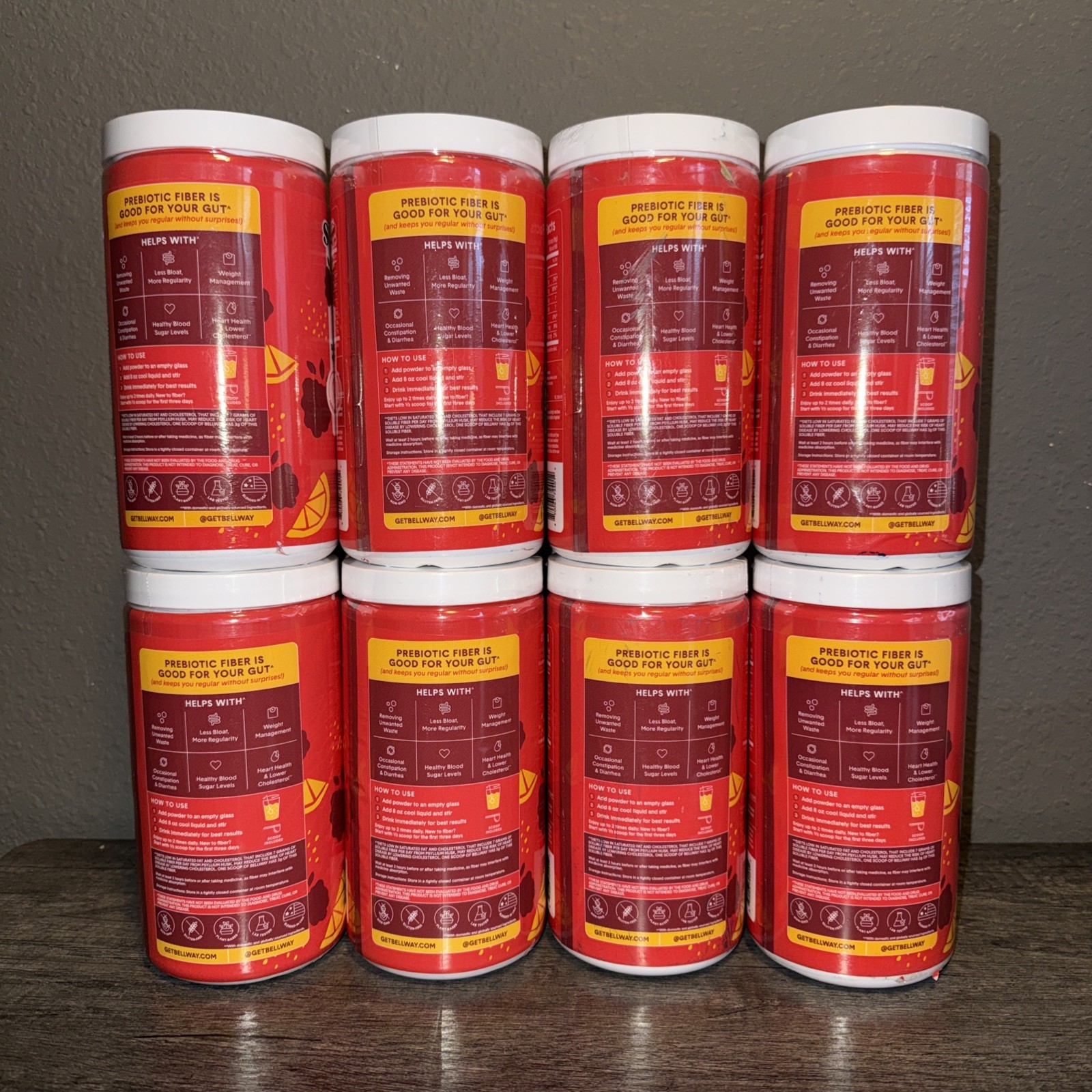 8 X Bellway Super Fiber + Fruit Psyllium Husk Raspberry Lemon 18 oz Each