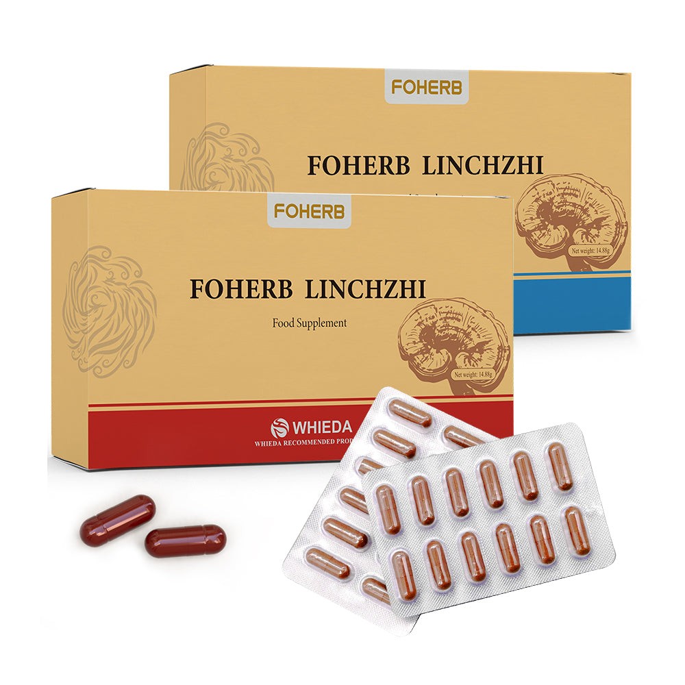 Foherb Lingzhi Reishi Ganoderma Lucidum 60 Capsules Mushroom Food Supplement