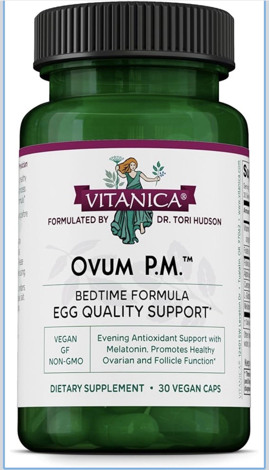 Vitanica Ovum P.M. Bedtime Egg Quality Support 30 Vegan Caps Exp 09/2027