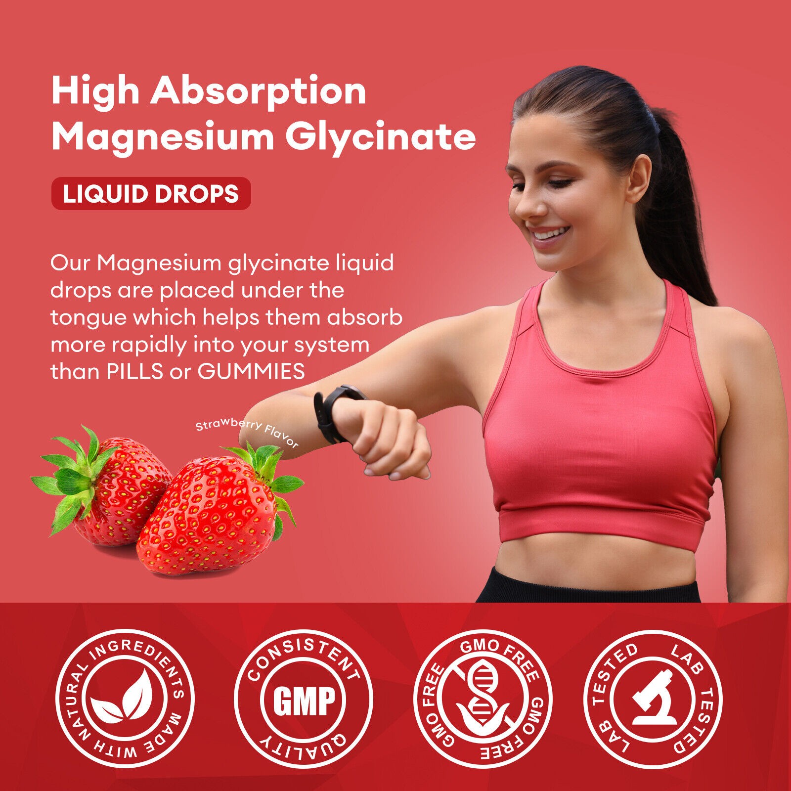 1-5X Magnesium Liquid Drops, Magnesium Glycinate,Improve Sleep,Anxiety Relief