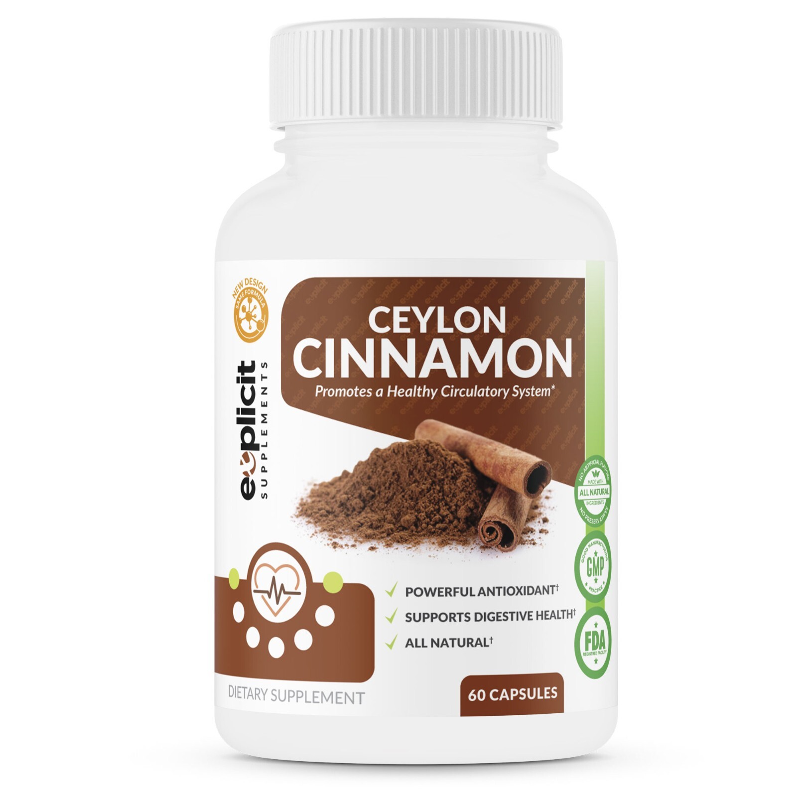 Ceylon Cinnamon 1200mg – 60 Capsules – 30 Servings