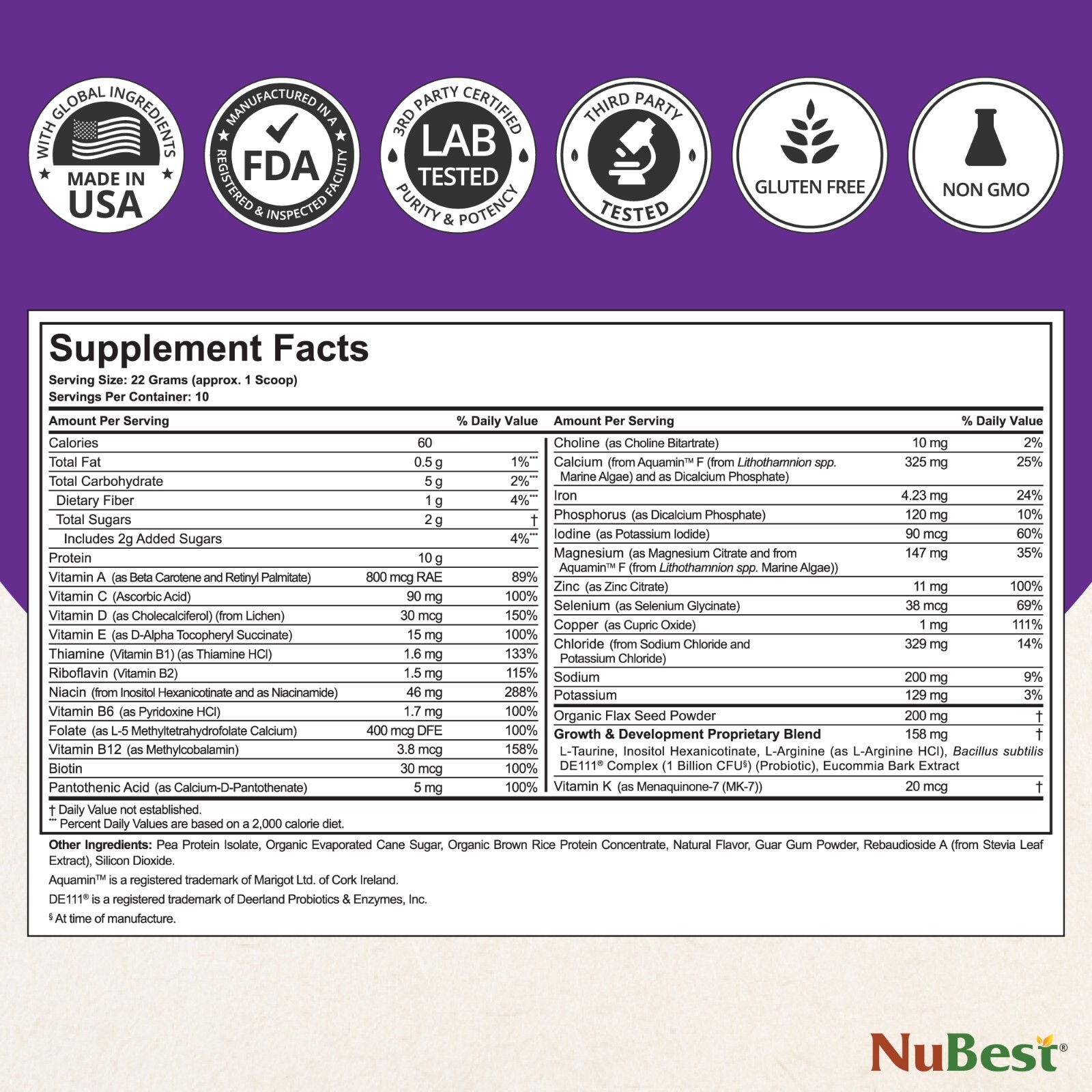 NuBest Tall Growth Protein Powder – Helps Kids & Teens Grow, Develop (Vanilla)