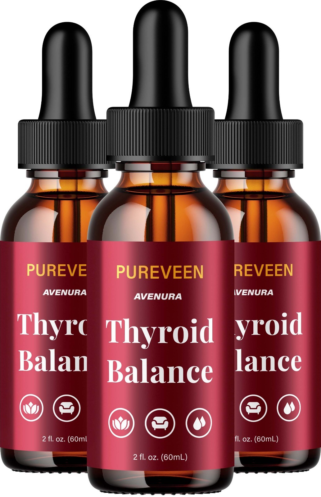 (3 Pack) Pureveen Liquid Drops – Pure Veen Extra Strength Thyroid Balance