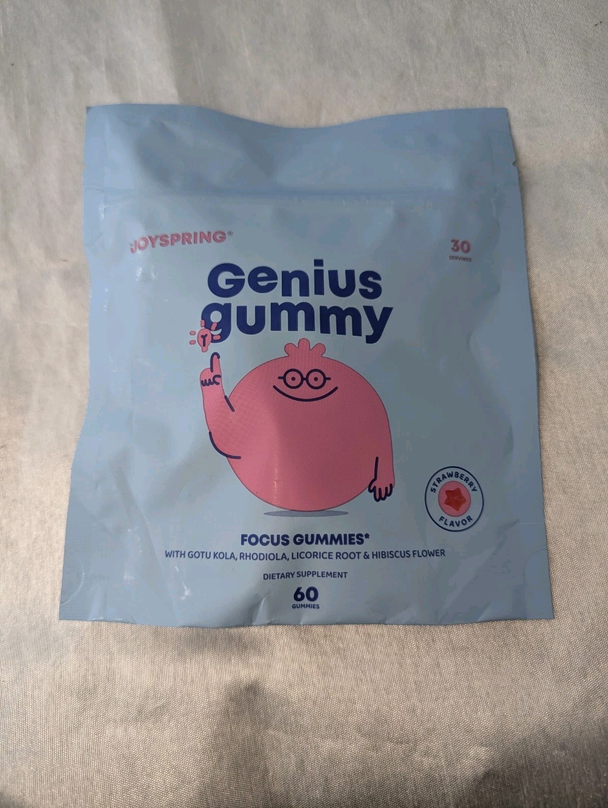 JoySpring Genius Gummy Focus Gummies Strawberry 2 Pack, 60 Ct Each