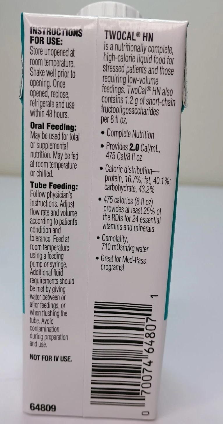 24 CT. TWOCAL HN 2.0 Cal Tube Feeding Formula 8 Oz Box Of Vanilla Exp Dec 2026