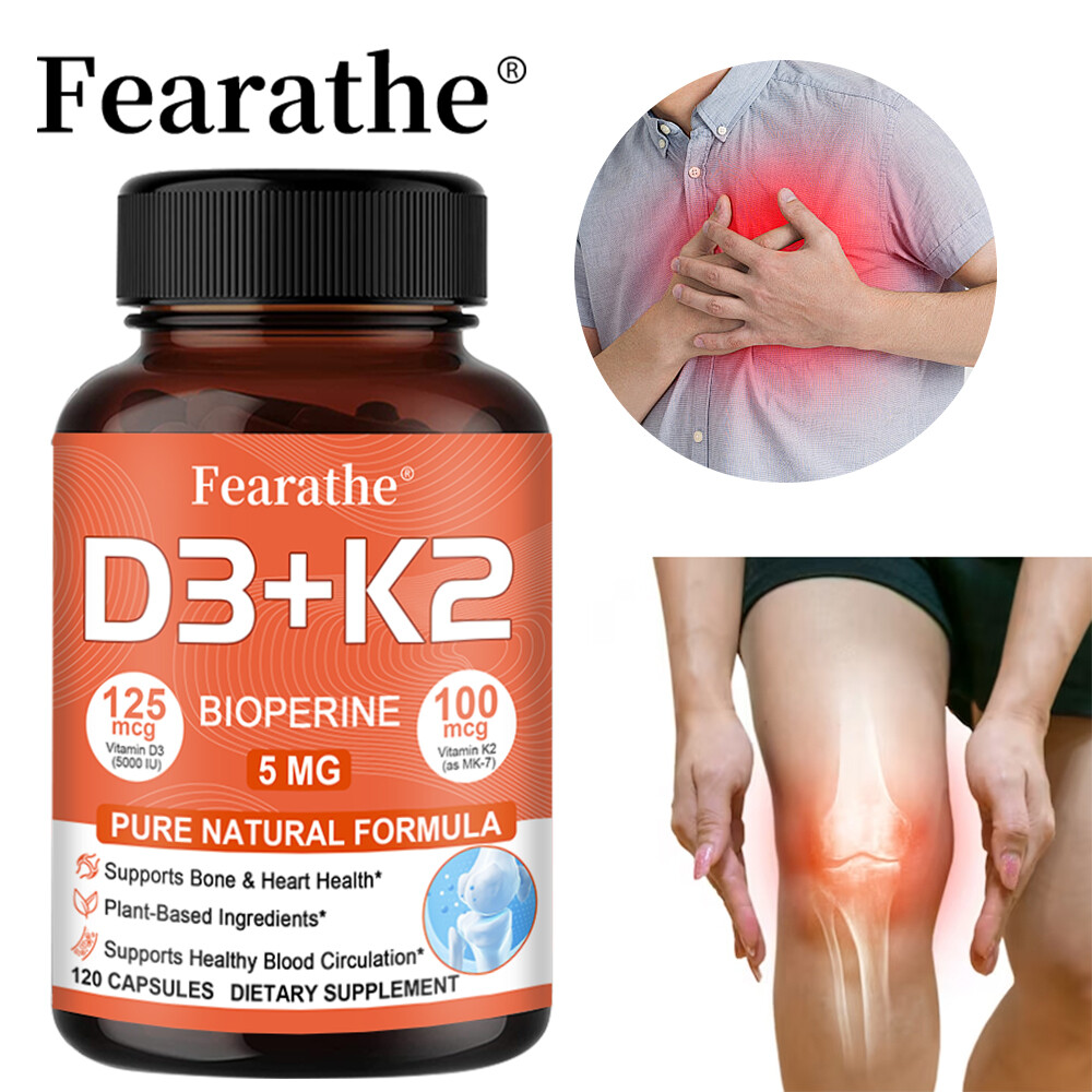 Vitamin D3 5000 IU Vitamin K2 (Menaquinone-7) 100 Mcg Vitamin D K Capsules Heart