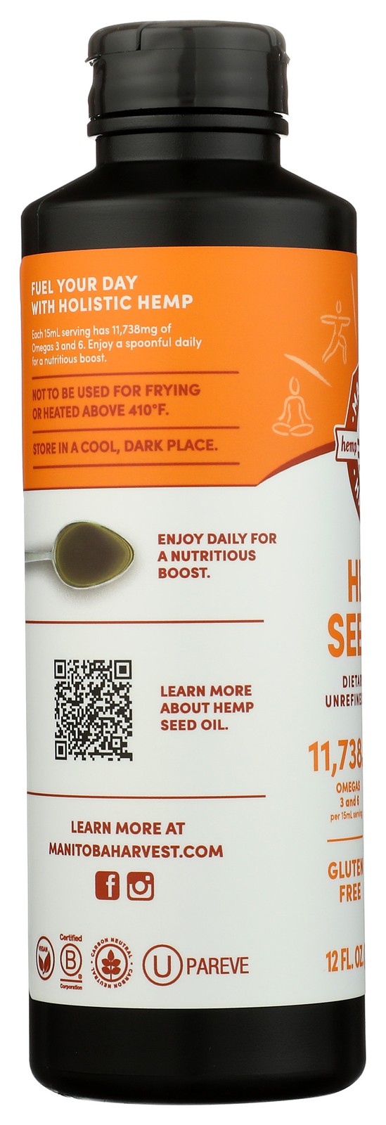 Manitoba Harvest Hemp Seed Oil Unrefined Cold Pressed 12 Oz 3 Pack