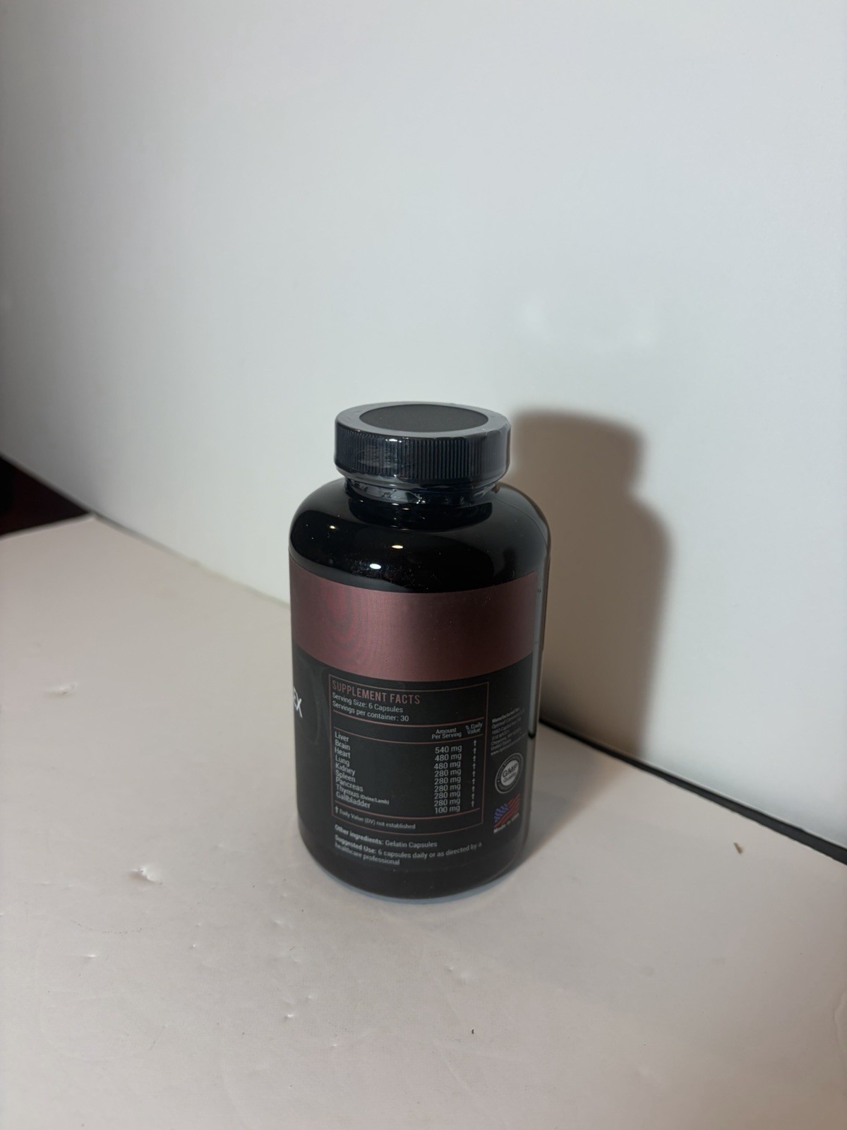 Optimal Carnivore Grass Fed Organ Complex 500mg Liver Heart Kidney 180 Caps