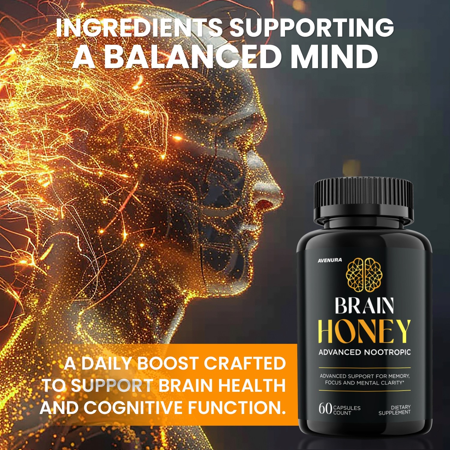 (2 Pack) Brain Honey Capsules – Advanced Formula Supplement Brain Health Support