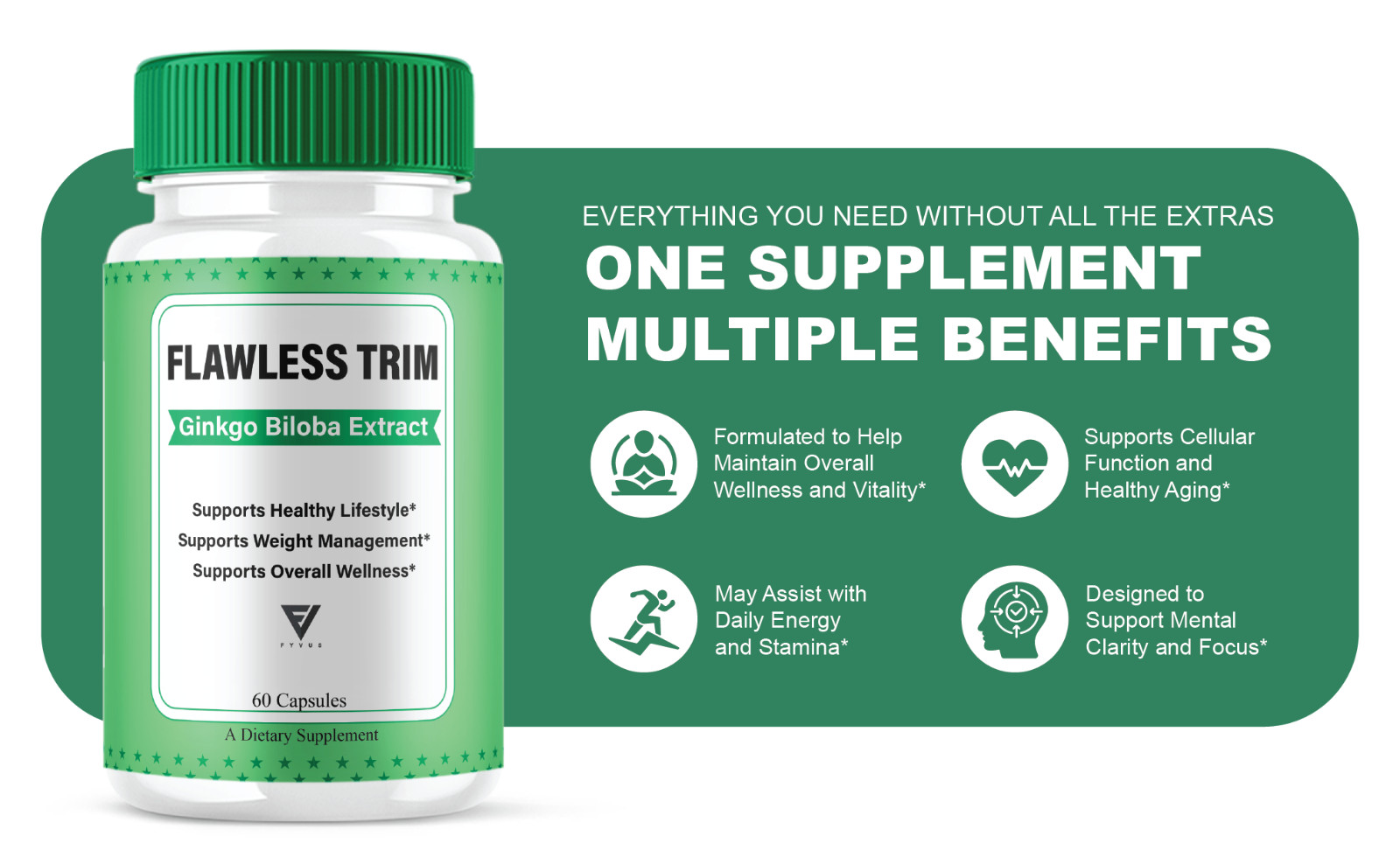 Flawless Trim Metabolism Support, FlawlessTrim Pills (60 Capsules)