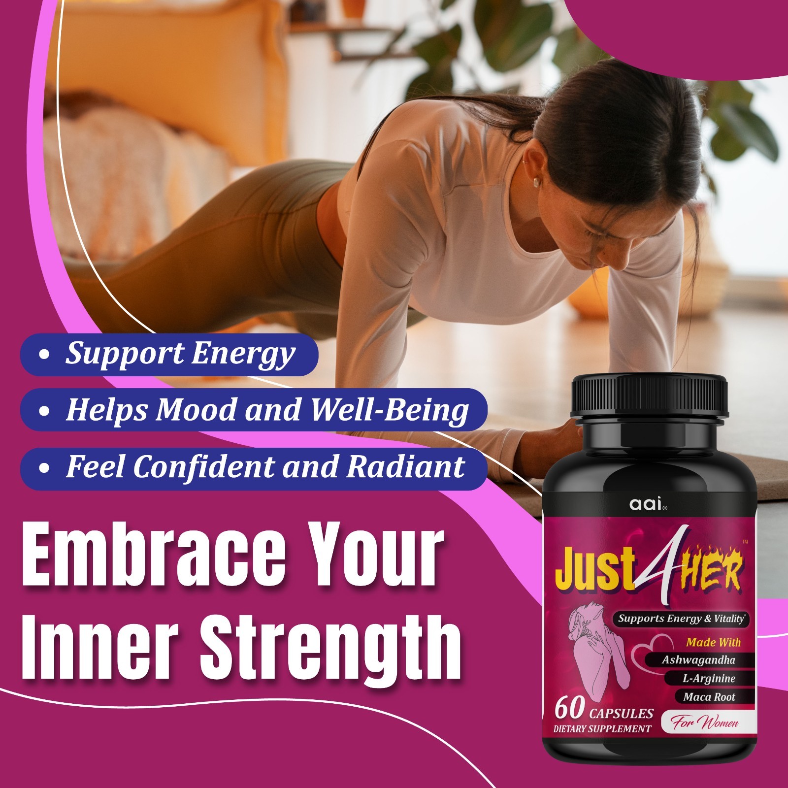 Female Libido Booster for Women – Mood Energy Hormone Support 60 Capsules