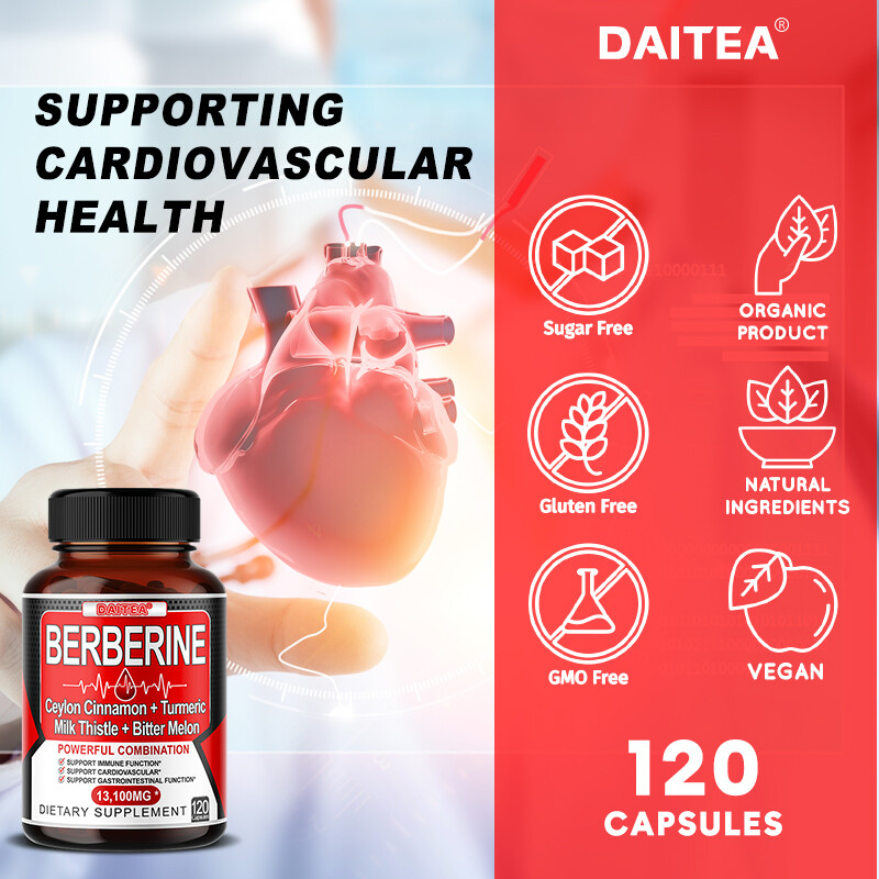 Berberine with Ceylon Cinnamon 13100 Mg 120 Capsules Heart Health & Immunity