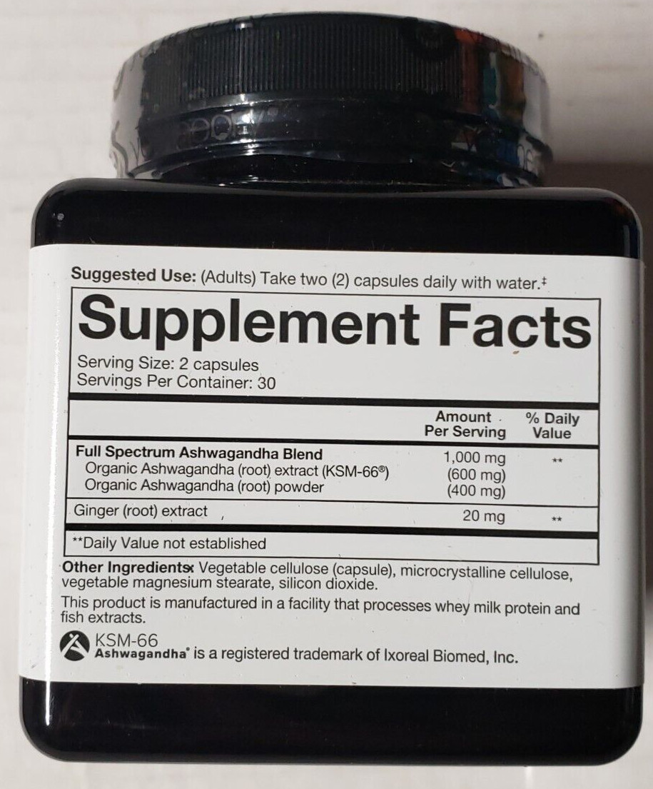 YOUTHEORY – ASHWAGANDHA – 60 Vegetarian Capsules – Calm & Clarity – Exp 12/2024