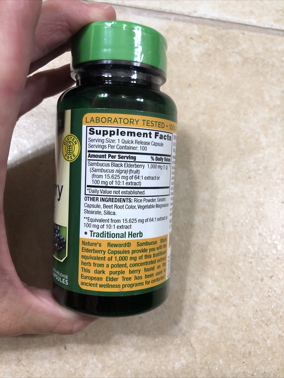 Sambucus Black Elderberry 1000 mg – 100 Capsules –