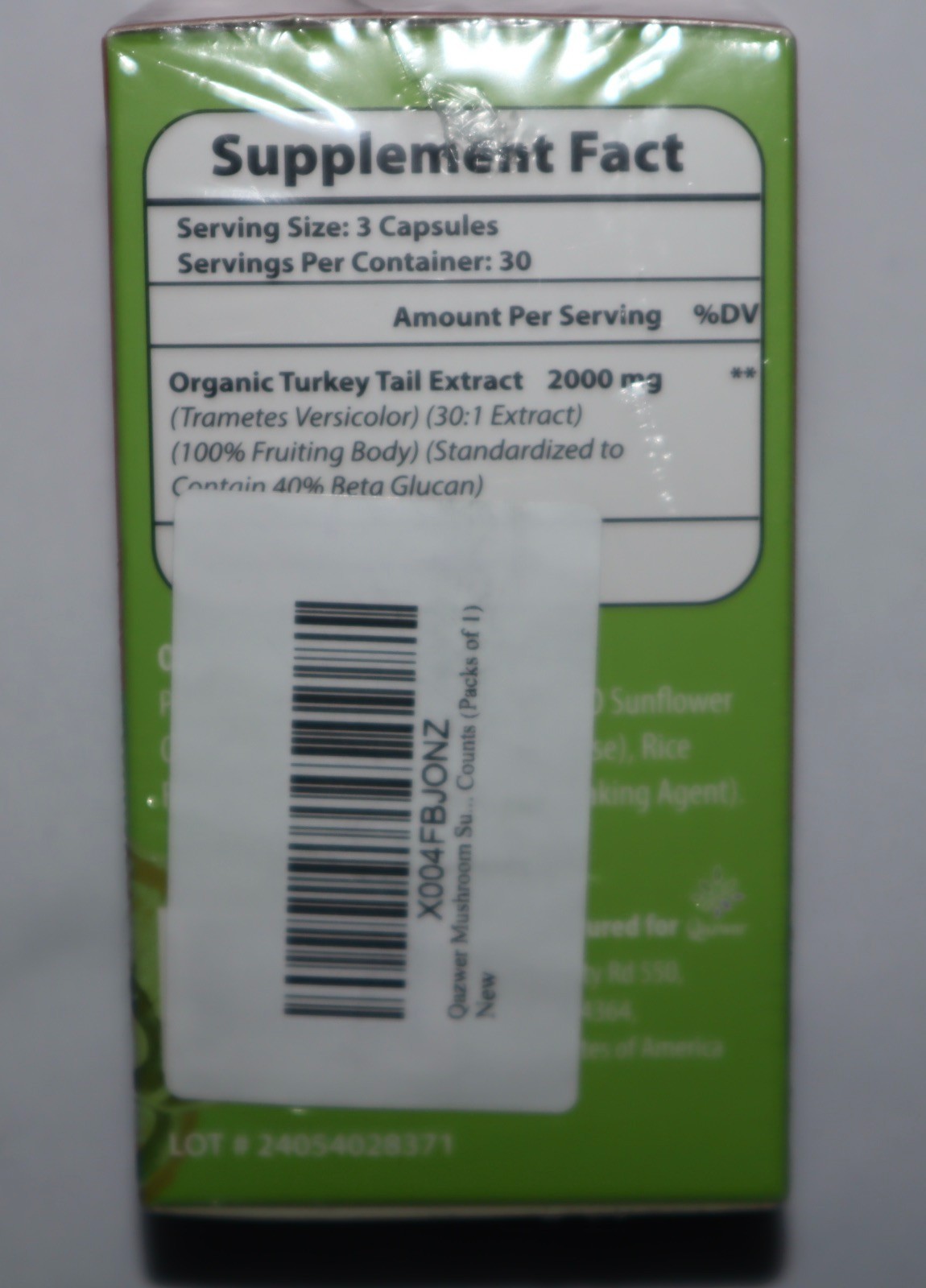 Liposomal Turkey Tail Organic Mushroom Extract Capsules 90 Caps 2000mg- 06/2027