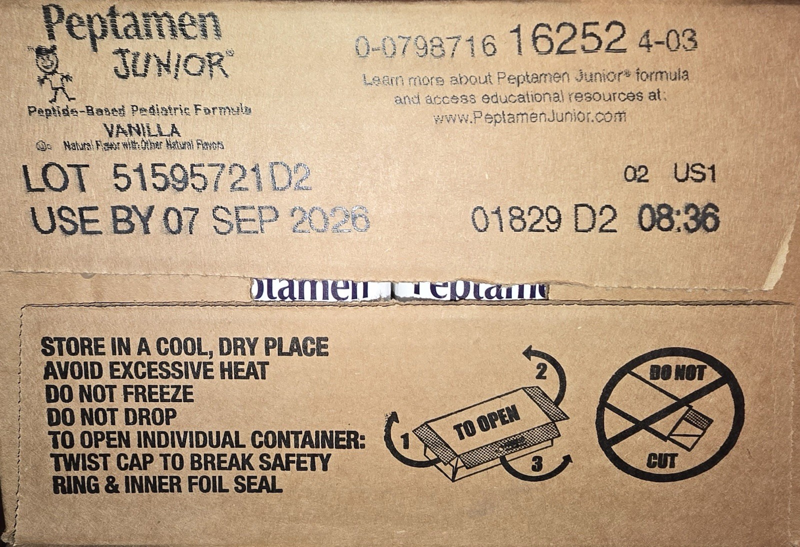 Peptamen Junior, Vanilla, (Pack of 24) 8.45 Fl Oz (Expiration: Feb & May 2027)