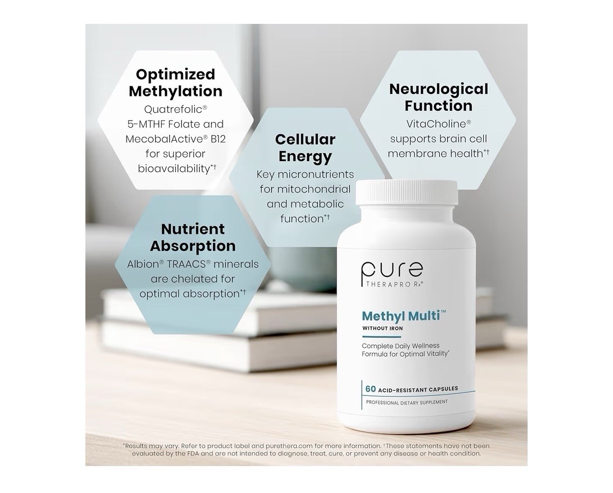 Pure Therapro Rx Methyl Multi Without Iron Methylated Multivitamin 60 Capsules