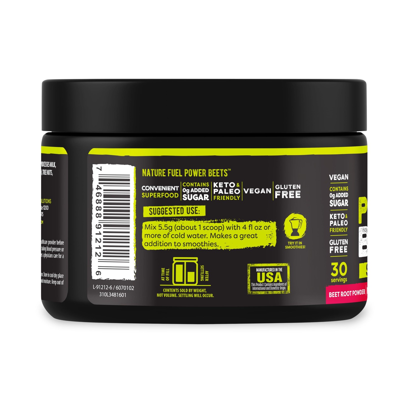 Nature Fuel Power Beets – Super Concentrated Non-GMO Beet Juice Powder –