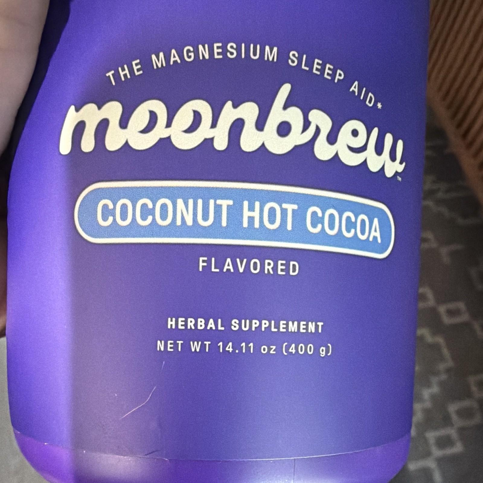 moonbrew Magnesium Sleep Aid Powder Coconut Hot Cocoa 14.11 oz Exp 12/27
