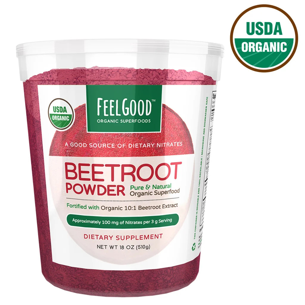 Feel Good USDA Organic Beetroot Powder – 18 oz, 170 Servings, 100 mg Nitrates