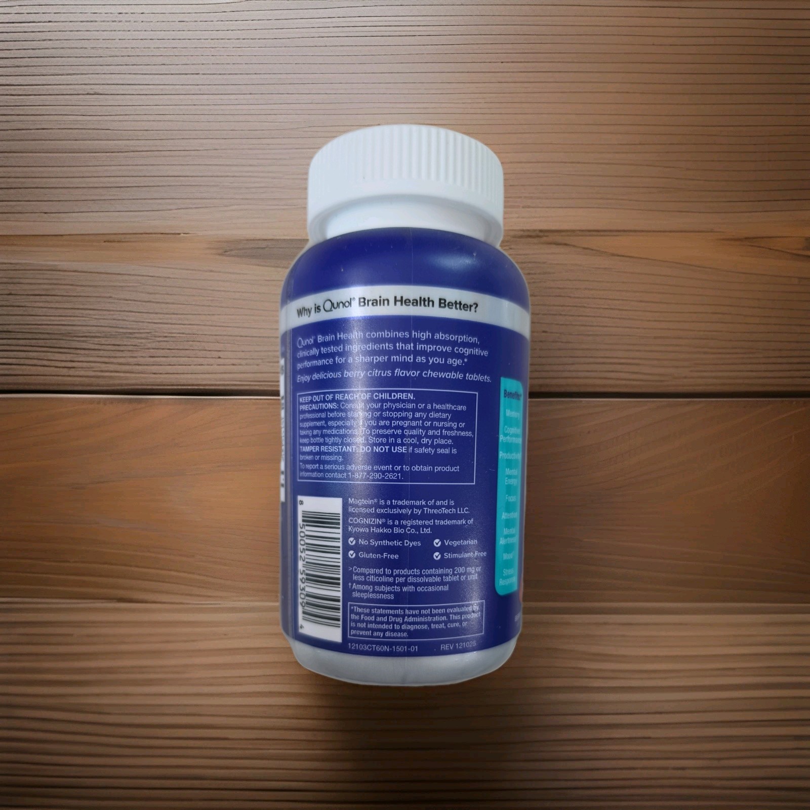 60 Tablets Qunol Extra Strength Brain Health Memory Plus B6 Citicoline Exp 02/28
