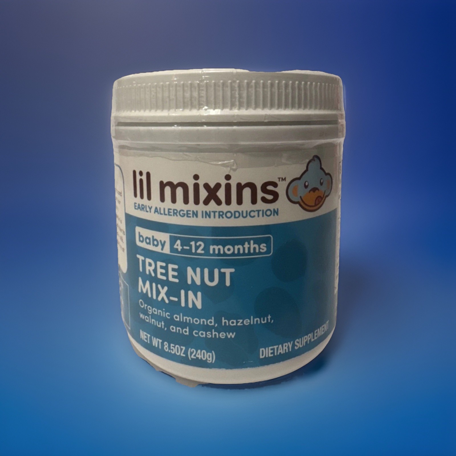 Lil Mixins Tree Nut Mix-In Baby Early Allergen Powder 8.5oz Almond Cashew Walnut