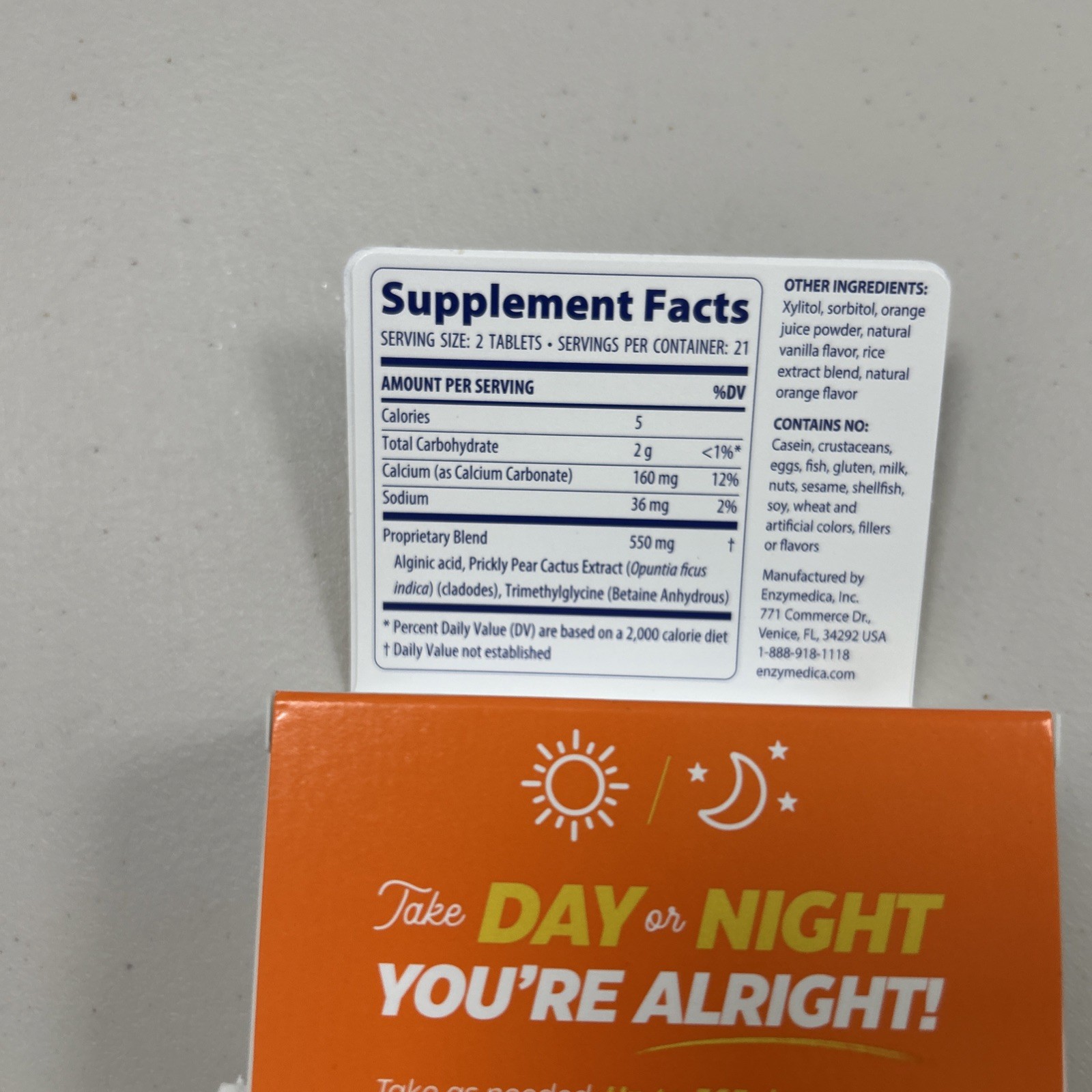 Enzymedica Heartburn Hero 42 Chewables Orange Vanilla – Exp 3/2027