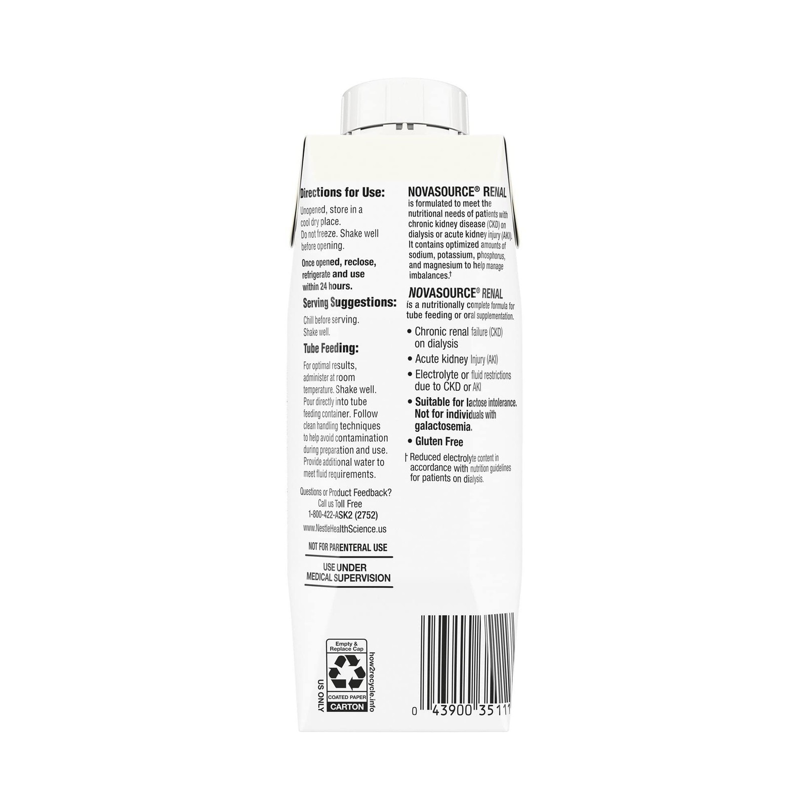 NOVASOURCE RENAL, Vanilla 8 fl oz(Pack of 24)