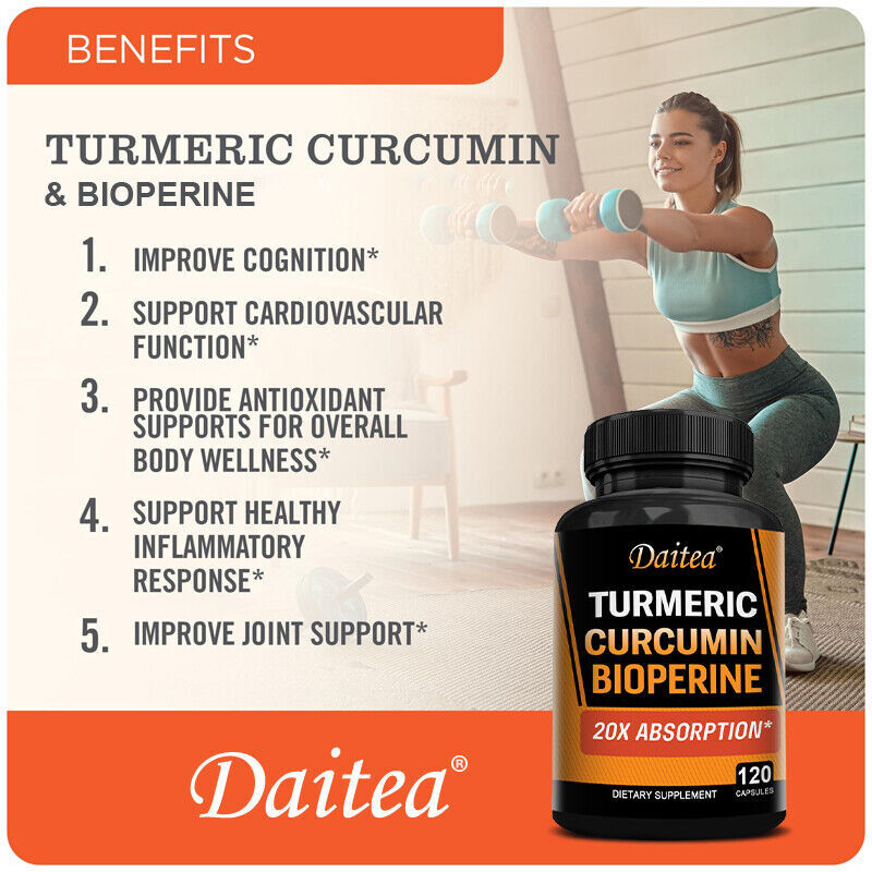 Organic Turmeric Capsules | Curcumin & Piperine High Dose 2500mg Daily Dose T…