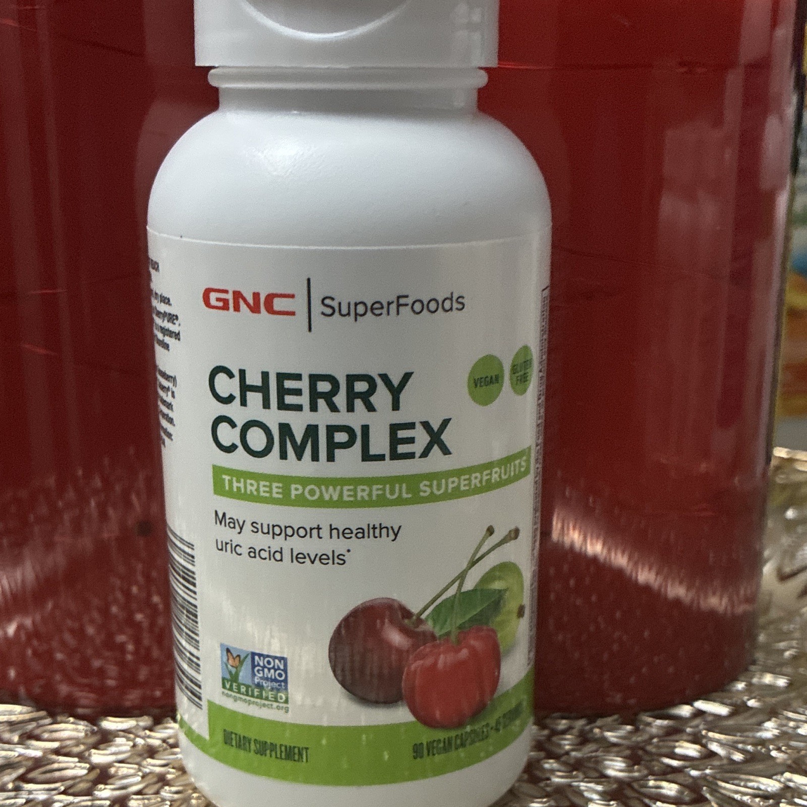 GNC SuperFoods Cherry Complex 90 Vegan Capsules Gluten-Free Non-GMO