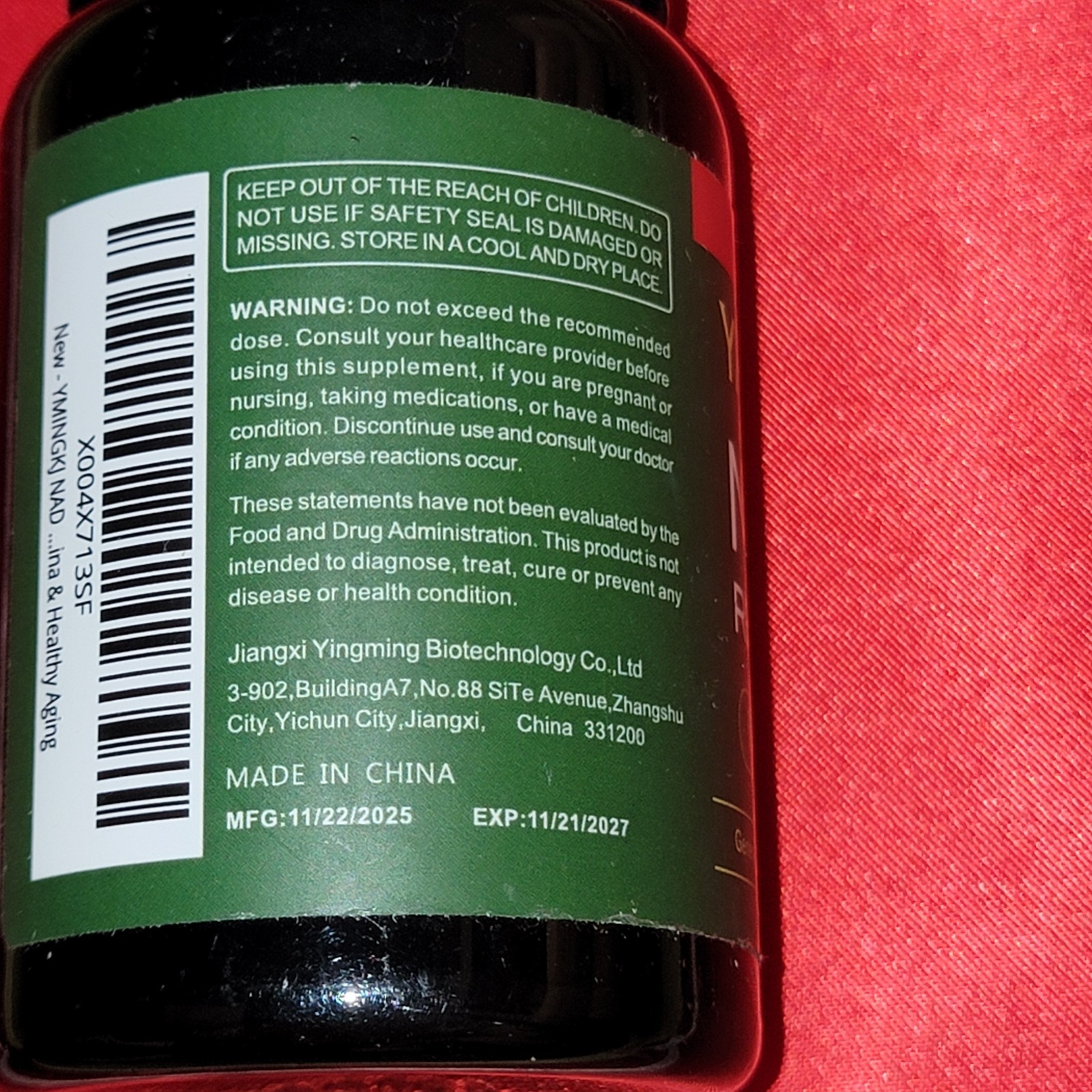 YMINGKJ NAD+ + Trans-Resveratrol 1250mg 60 Veg Capsules