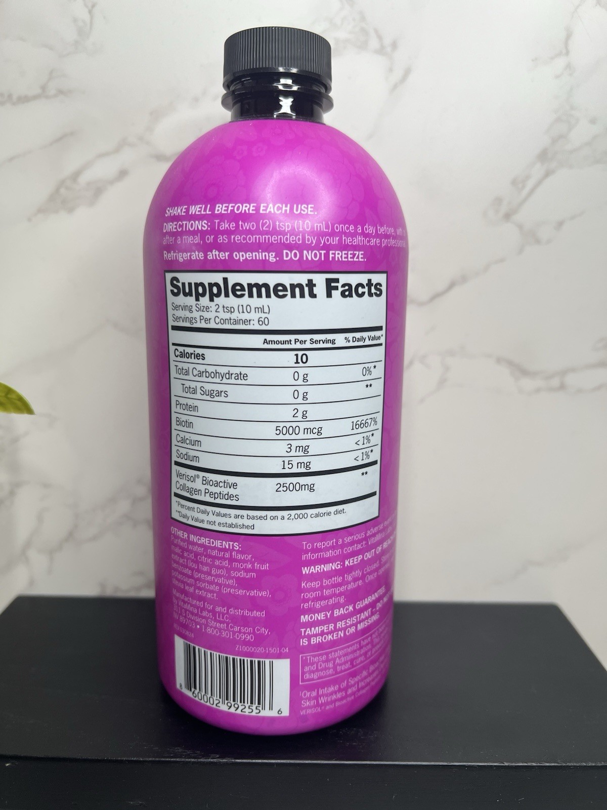 Zena Nutrition Liquid Collagen + Biotin Mixed Berry 20.3 fl oz Exp 05/2027