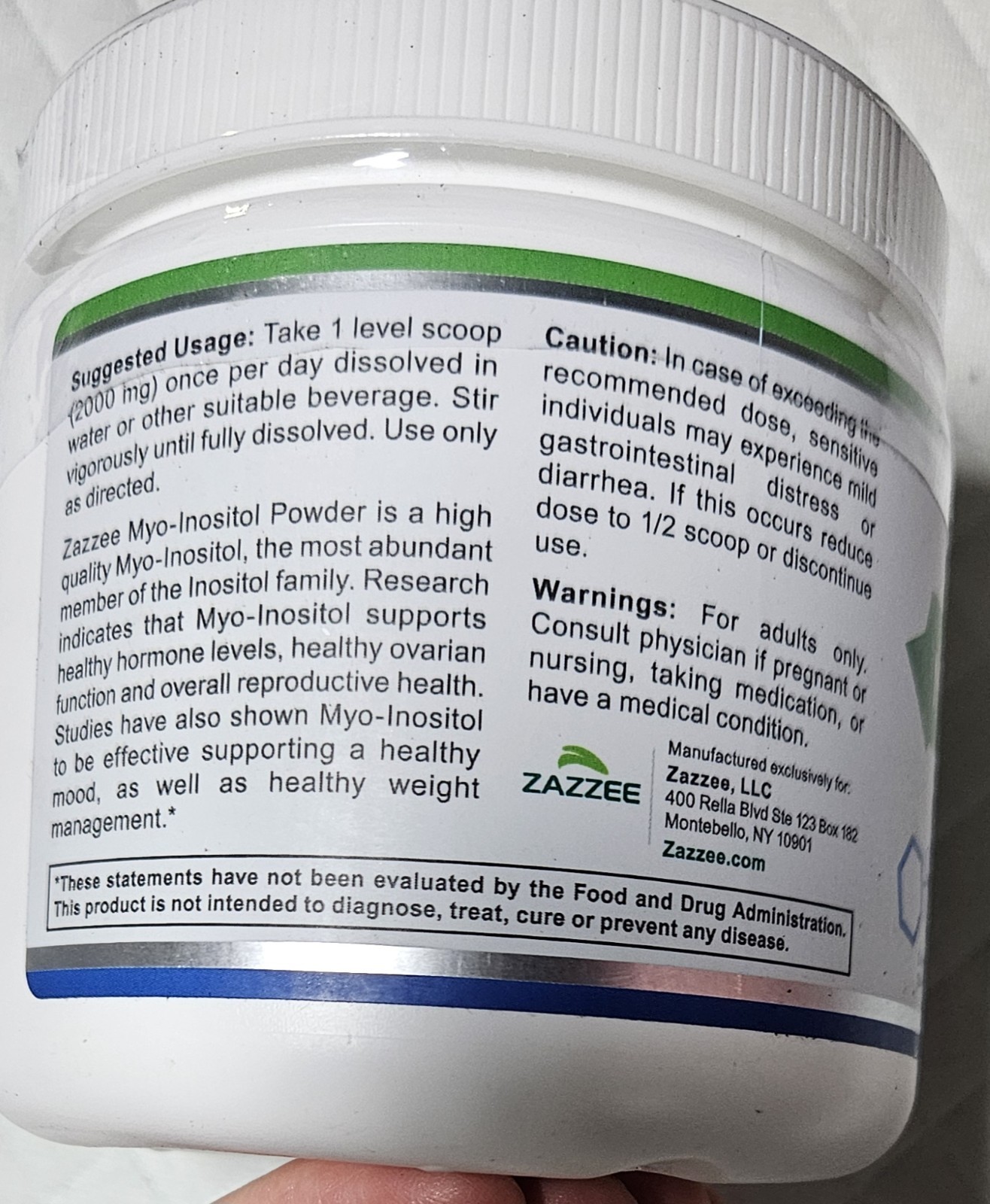 Myo-Inositol 2000mg Ovarian Support Unflavored Powder Dietary Supplement 6.5 oz