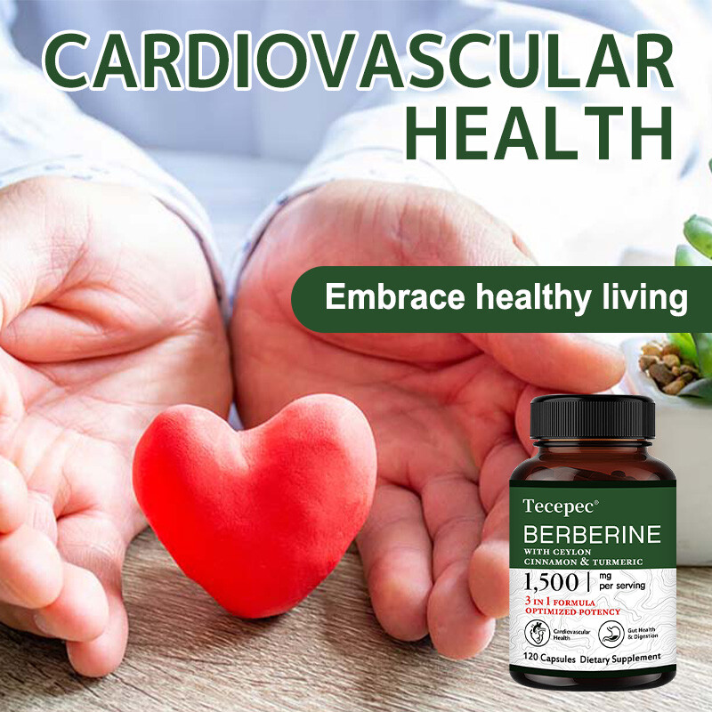 Berberine with Ceylon Cinnamon 1500mg Capsules Heart Health & Digestive Support
