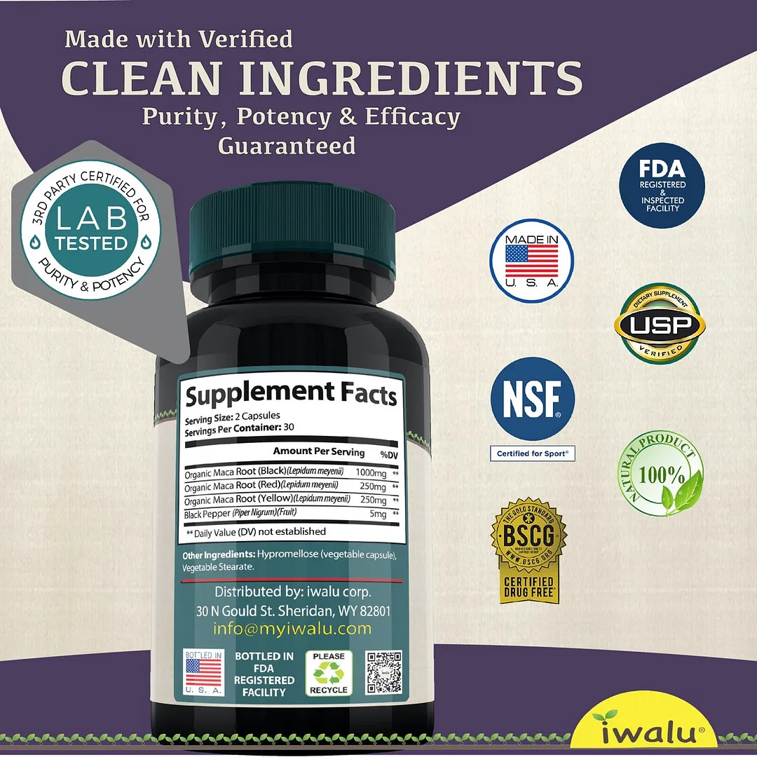 Suplemento dietético de raíz de maca | Mejora Suplemento ENVIO GRATIS