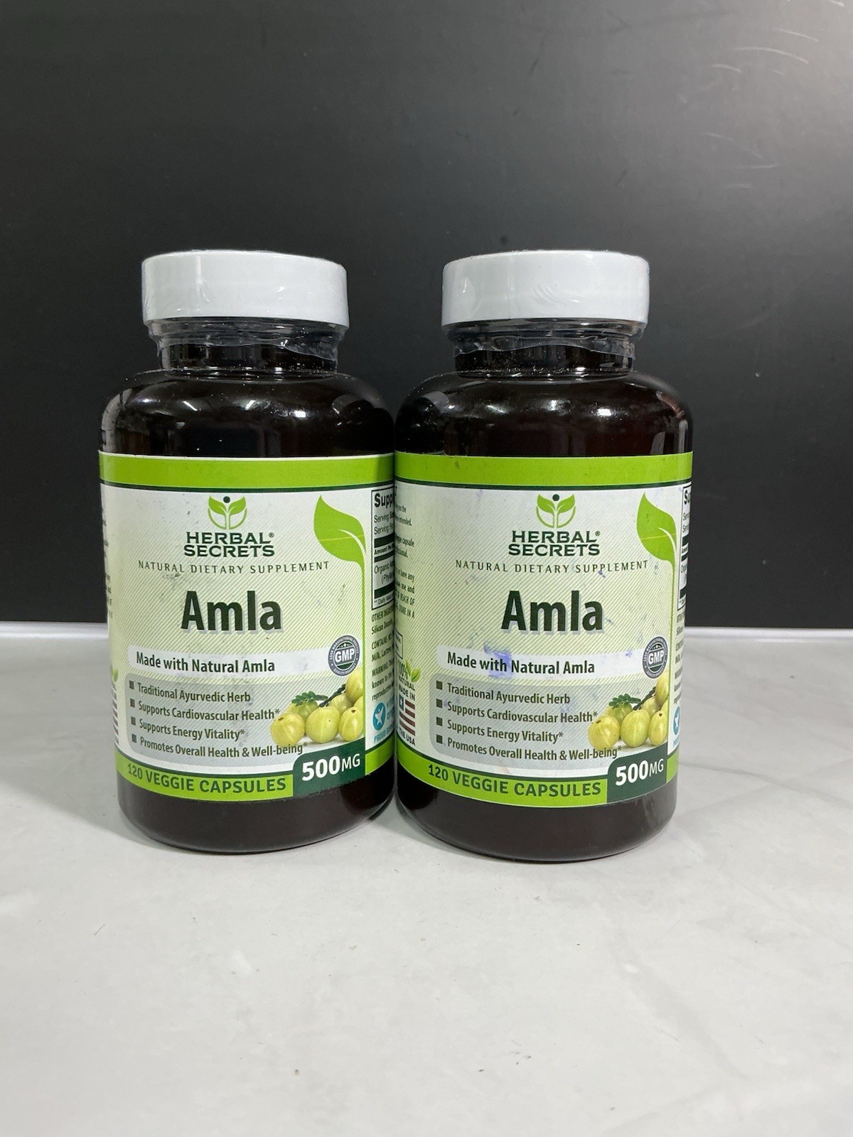 2X Herbal Secrets Amla Fruit Powder 500mg 120 Veggie Capsules Natural