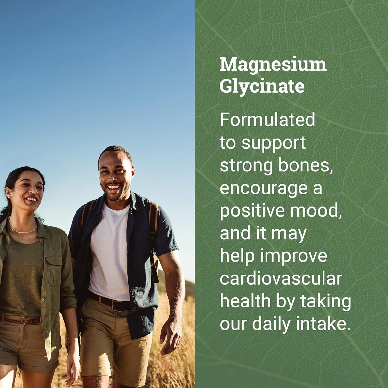 Earth Harmony Pure Chelated Magnesium Glycinate – Mg 500 120 Gelatin Capsules.
