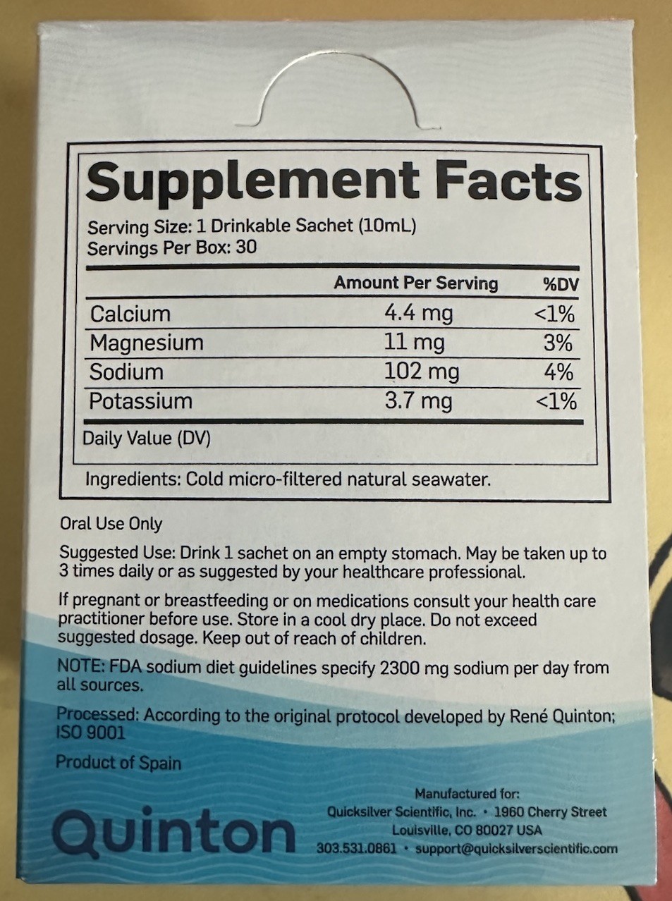 QuintEssential 3.3 Optimum Mineralization 30 Dietary Supplement Sachet Exp 05/27