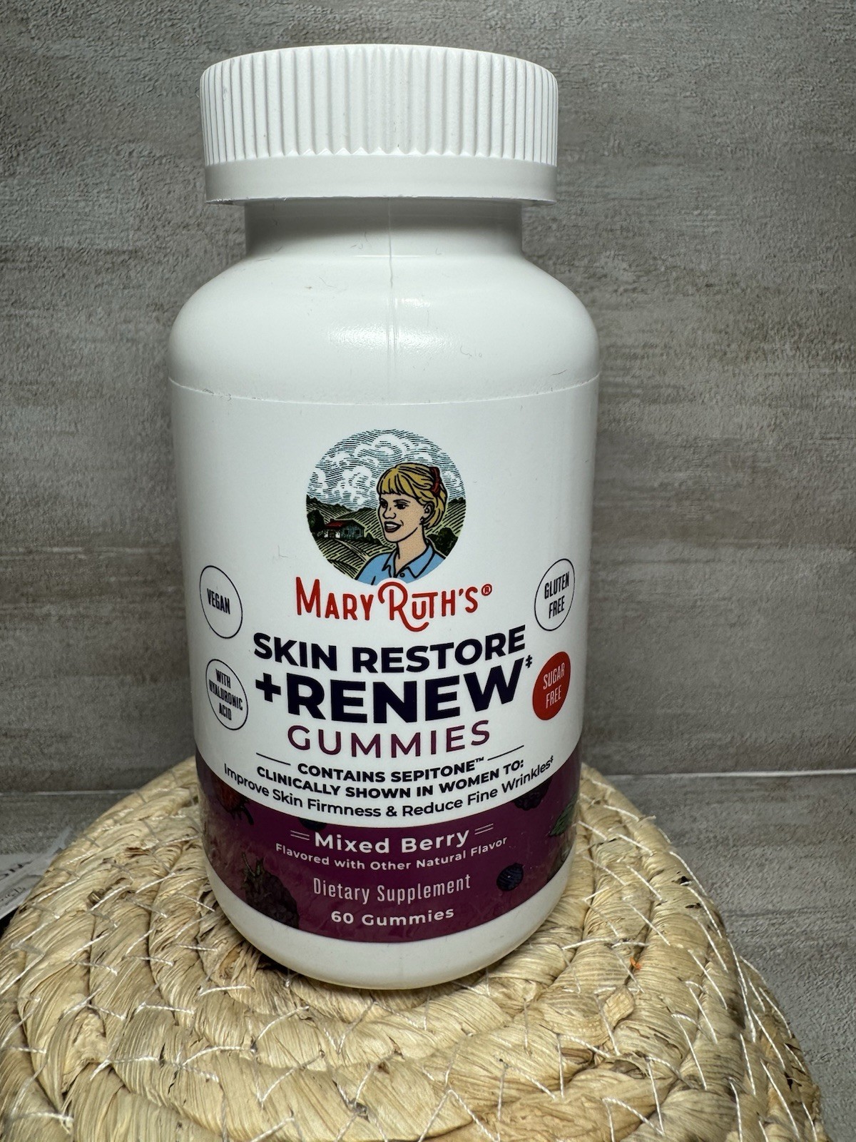 MaryRuth’s Skin Restore + Renew Gummies Mixed Berry 60 Gummies Exp 07/2027