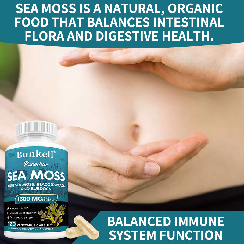 Sea Moss & Bladderwrack Mix Capsules 100% Clean & Natural Pure Vegan Caps