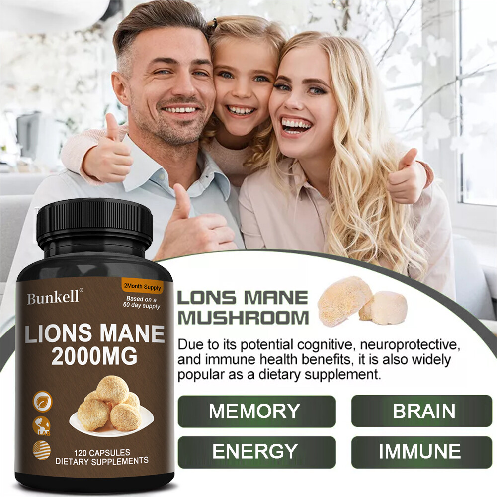 Organic Lion’s Mane Mushroom 2000mg – Cognitive, Memory, Stress, Mood Support