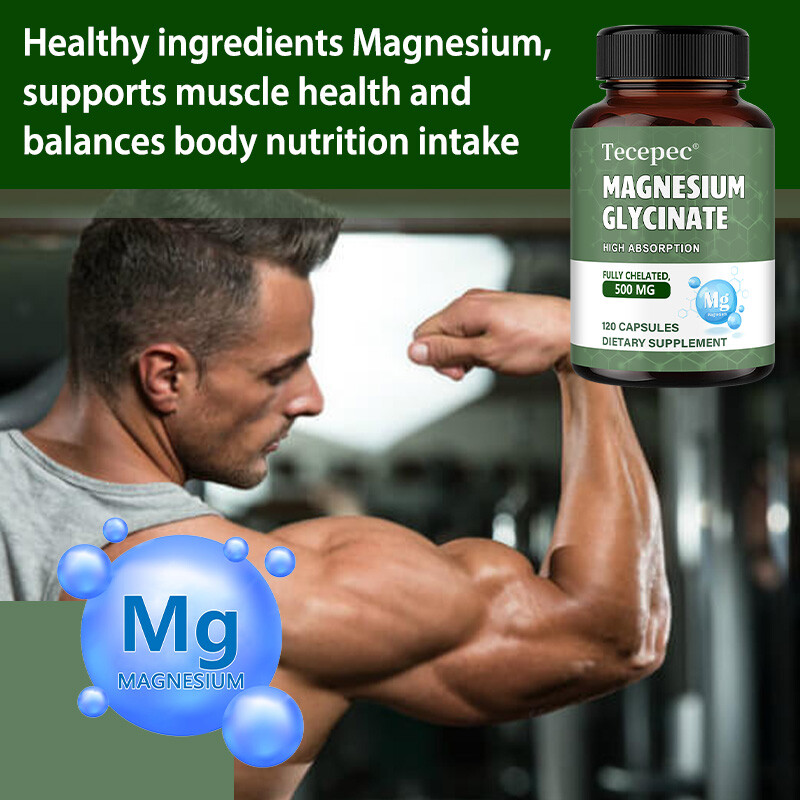 Magnesium Glycinate 500mg – Fully Chelated, High Absorption Capsules for Heart