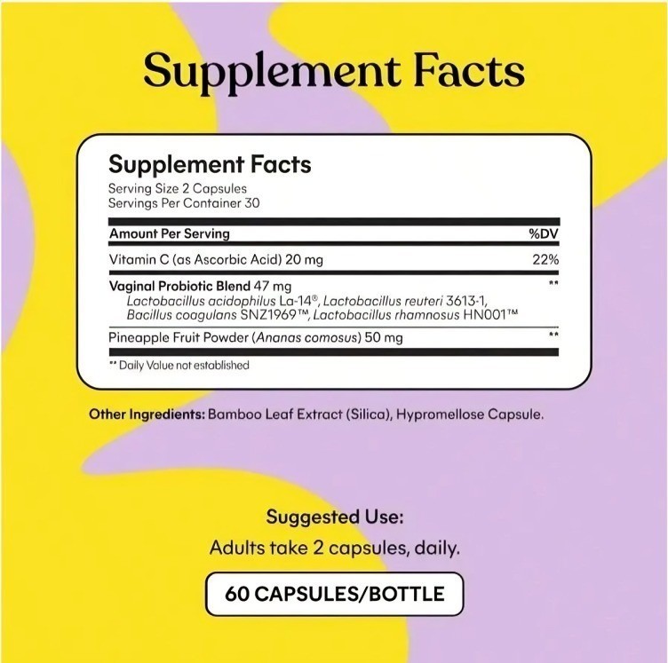 Gluten Free Lemme Purr Women Intimate Probiotic Pineapple Chewable Gummies 60ct