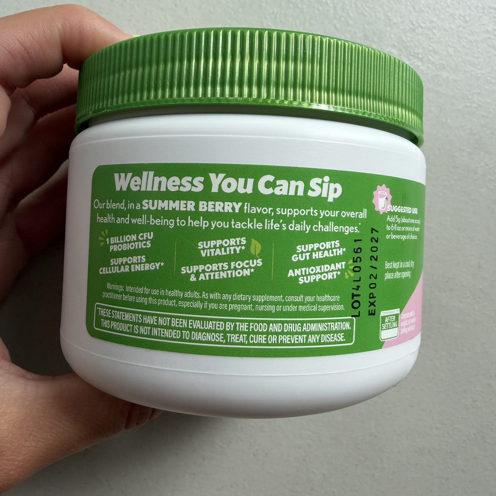 Amazing Grass Sweet Greens Summer Berry Powder 4.4 oz Sealed Exp 02/2027
