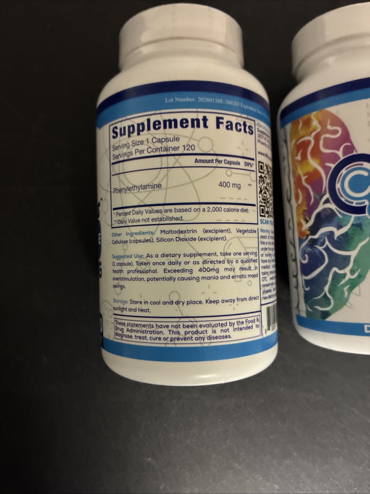 Lot Of 2 Phenylethylamine Pea Capsules Cognitive Function Support Elevated Mood