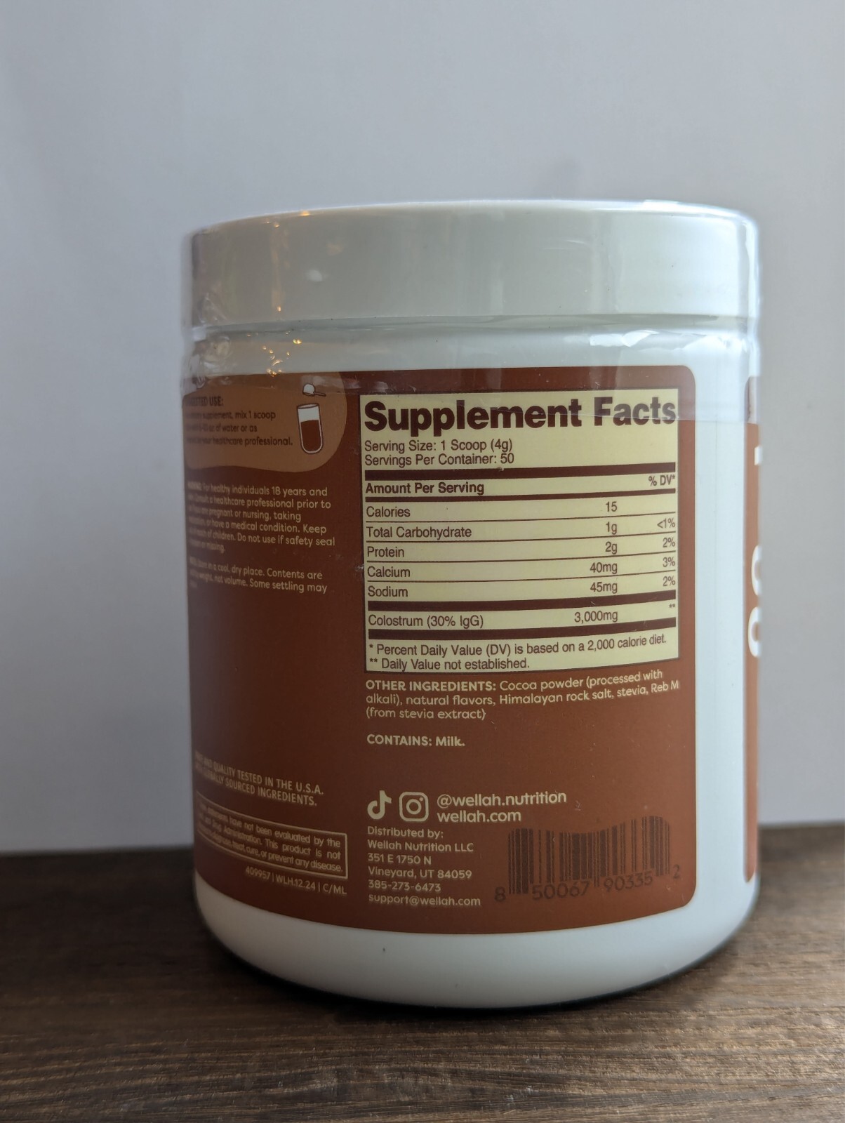 30% IgG Colostrum Mocha Latte Flavored Sweetened with Stevia 50 Serv EXP 01/28